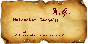 Maldacker Gergely névjegykártya